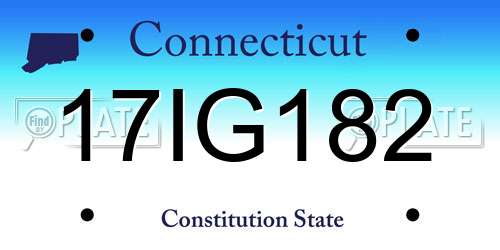 17IG182 Connecticut License Plate