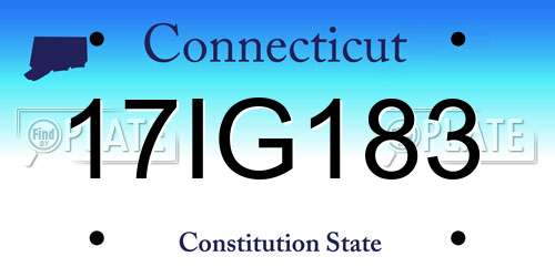 17IG183 Connecticut License Plate