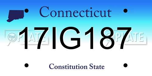 17IG187 Connecticut License Plate