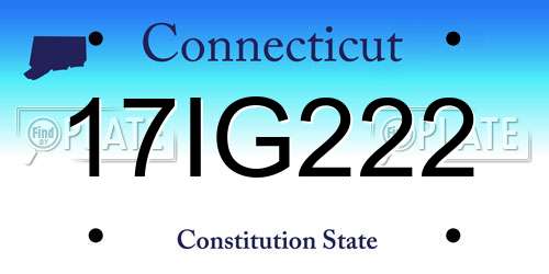 17IG222 Connecticut License Plate