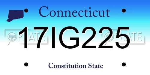 17IG225 Connecticut License Plate