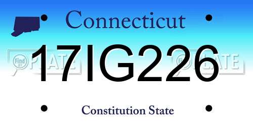 17IG226 Connecticut License Plate