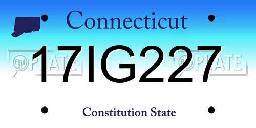 17IG227 Connecticut License Plate