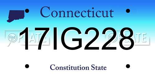 17IG228 Connecticut License Plate
