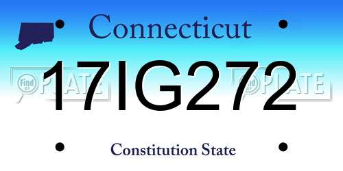 17IG272 Connecticut License Plate