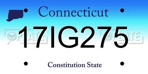 17IG275 Connecticut License Plate