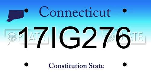 17IG276 Connecticut License Plate