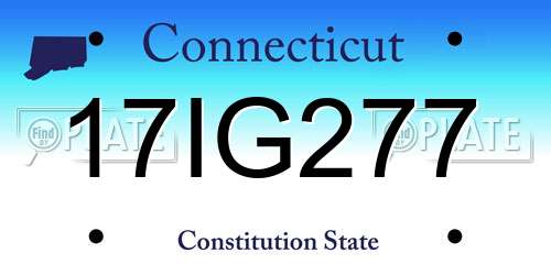 17IG277 Connecticut License Plate