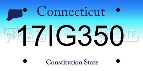 17IG350 Connecticut License Plate