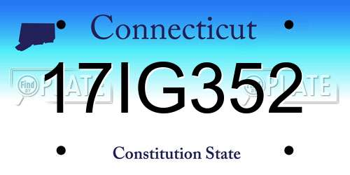 17IG352 Connecticut License Plate