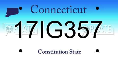17IG357 Connecticut License Plate