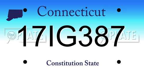 17IG387 Connecticut License Plate