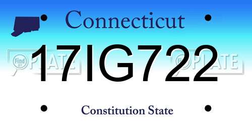 17IG722 Connecticut License Plate