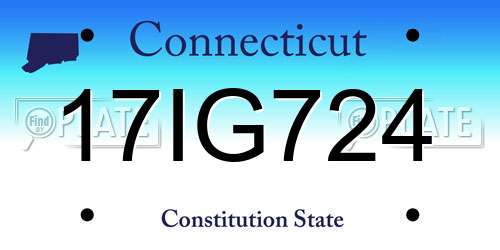 17IG724 Connecticut License Plate