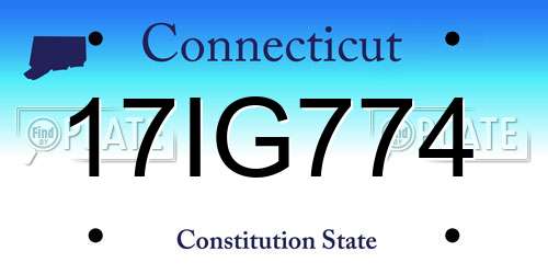 17IG774 Connecticut License Plate