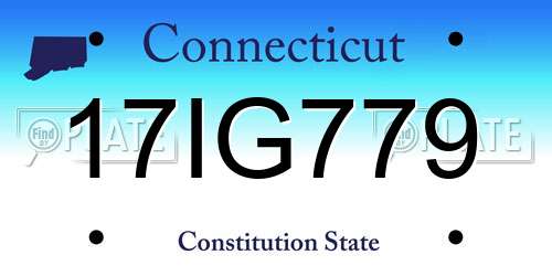 17IG779 Connecticut License Plate