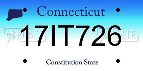 17IT726 Connecticut License Plate