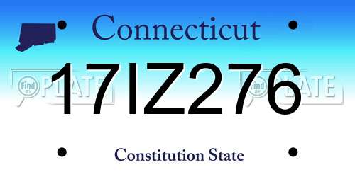 17IZ276 Connecticut License Plate