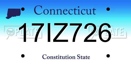 17IZ726 Connecticut License Plate