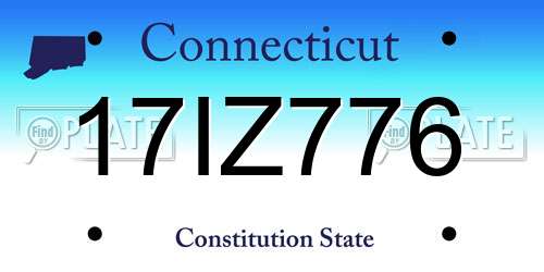 17IZ776 Connecticut License Plate