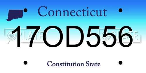 17OD556 Connecticut License Plate