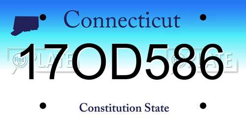 17OD586 Connecticut License Plate