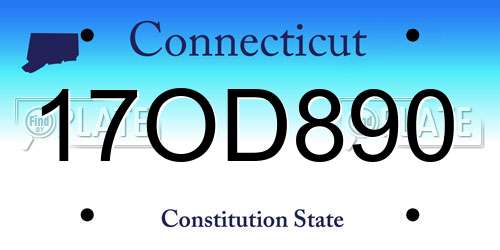 17OD890 Connecticut License Plate