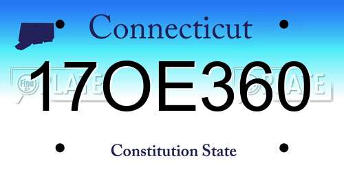 17OE360 Connecticut License Plate
