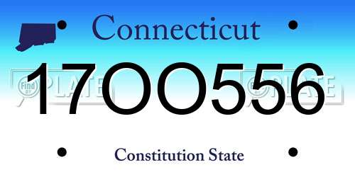 17OO556 Connecticut License Plate