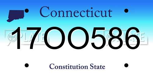 17OO586 Connecticut License Plate