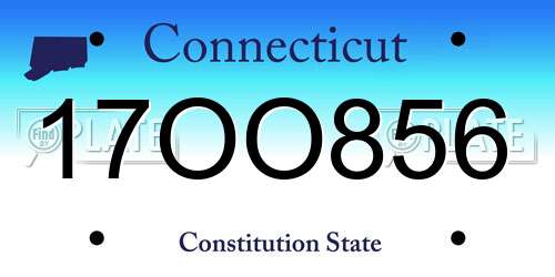 17OO856 Connecticut License Plate