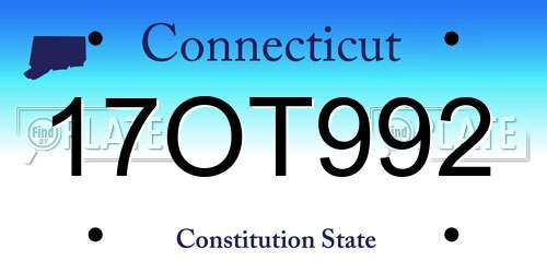 17OT992 Connecticut License Plate