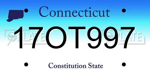 17OT997 Connecticut License Plate