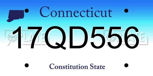 17QD556 Connecticut License Plate