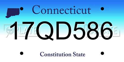 17QD586 Connecticut License Plate