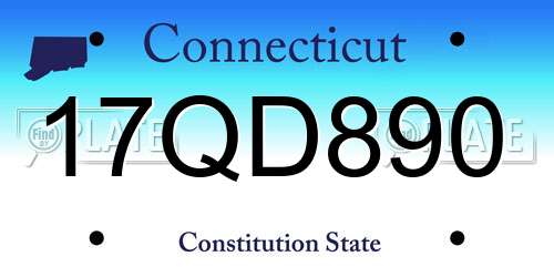 17QD890 Connecticut License Plate