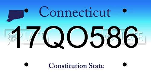 17QO586 Connecticut License Plate