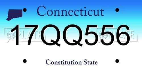 17QQ556 Connecticut License Plate