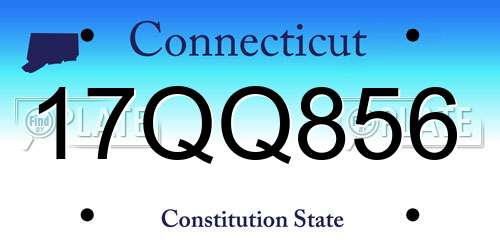 17QQ856 Connecticut License Plate