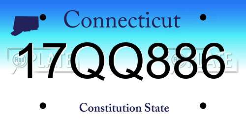17QQ886 Connecticut License Plate