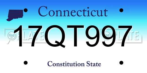 17QT997 Connecticut License Plate
