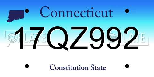 17QZ992 Connecticut License Plate