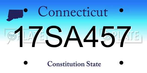 17SA457 Connecticut License Plate