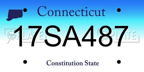 17SA487 Connecticut License Plate