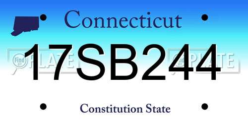 17SB244 Connecticut License Plate