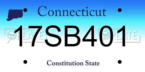 17SB401 Connecticut License Plate