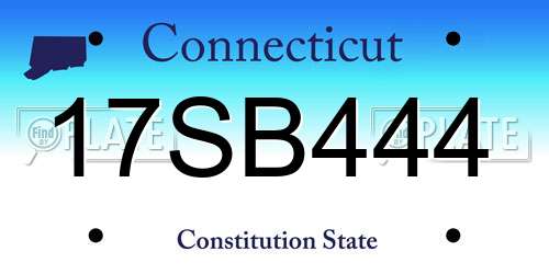 17SB444 Connecticut License Plate