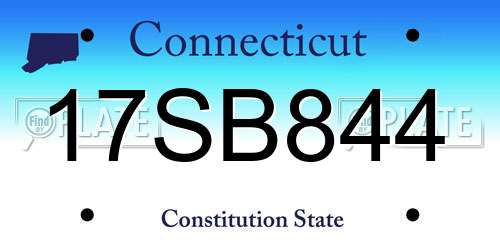 17SB844 Connecticut License Plate