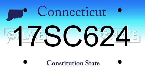 17SC624 Connecticut License Plate