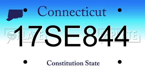17SE844 Connecticut License Plate